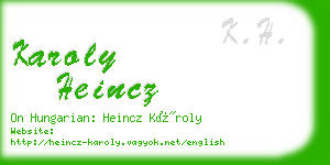 karoly heincz business card